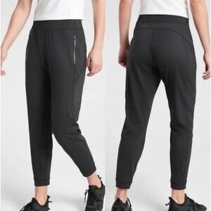 Athleta Courtside Trouser Zip Pocket Cropped Jogger Pants, Size 2, Black